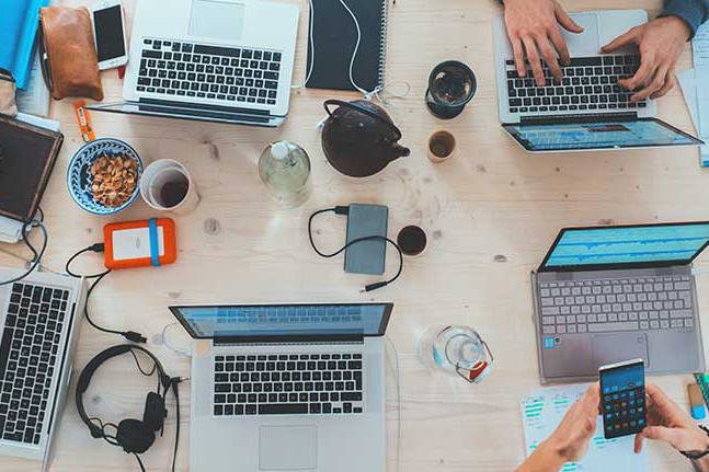 laptops seen from above