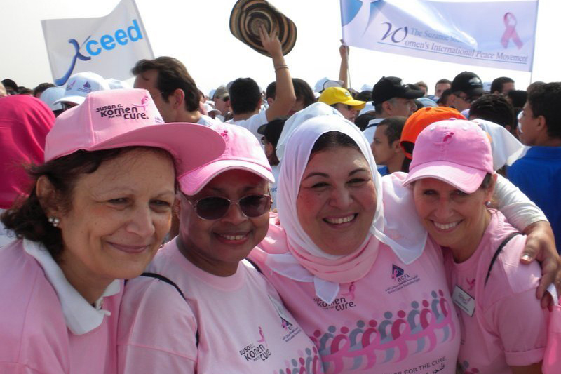 women in pink at a demonstration