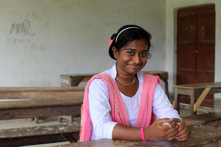 young woman in a school room