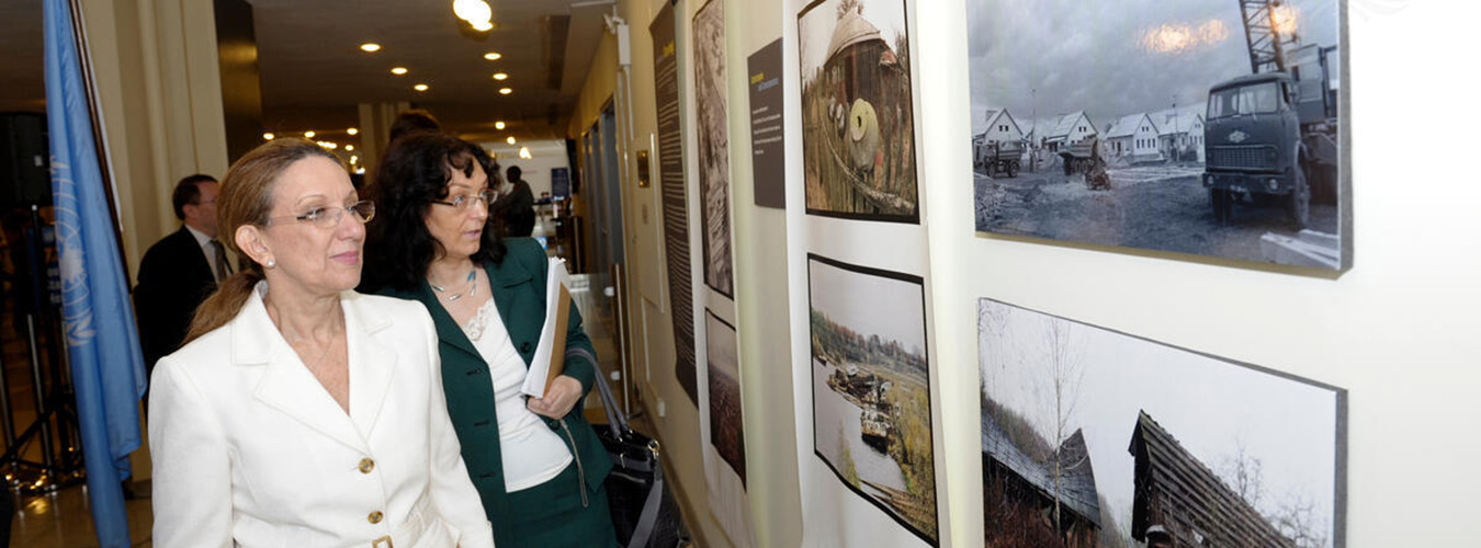 Women at exhibition