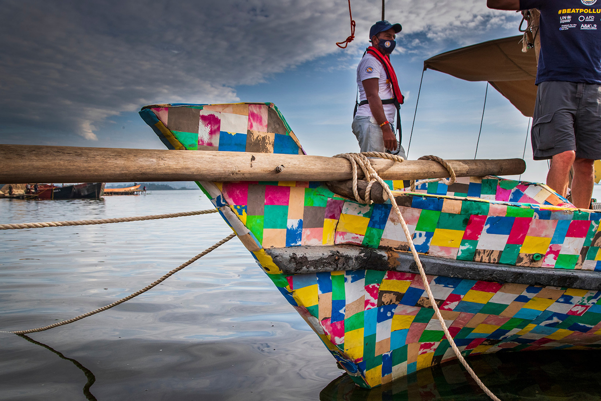 boat made of recycled plastic