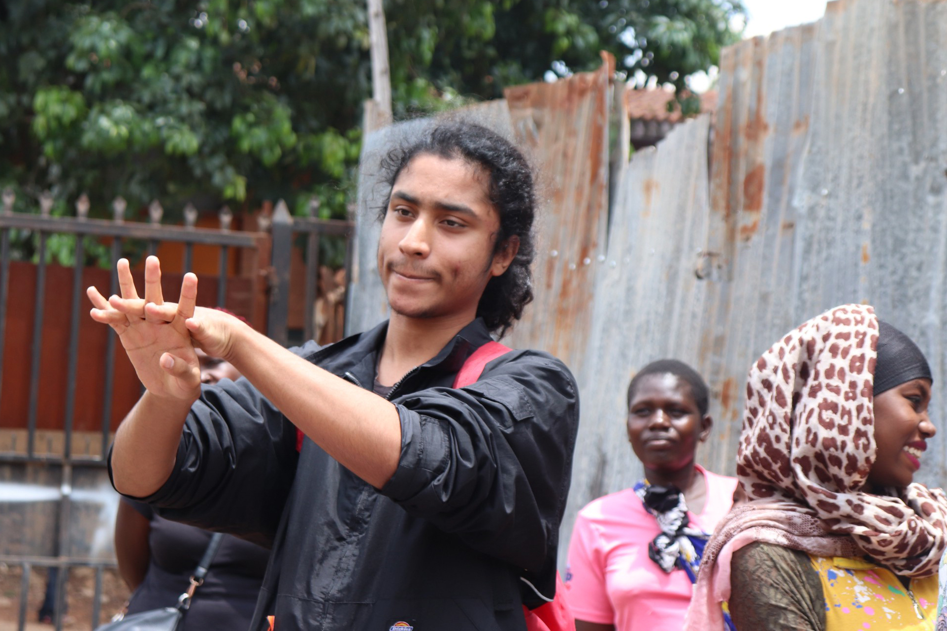 youth demonstrating hand-washing technique
