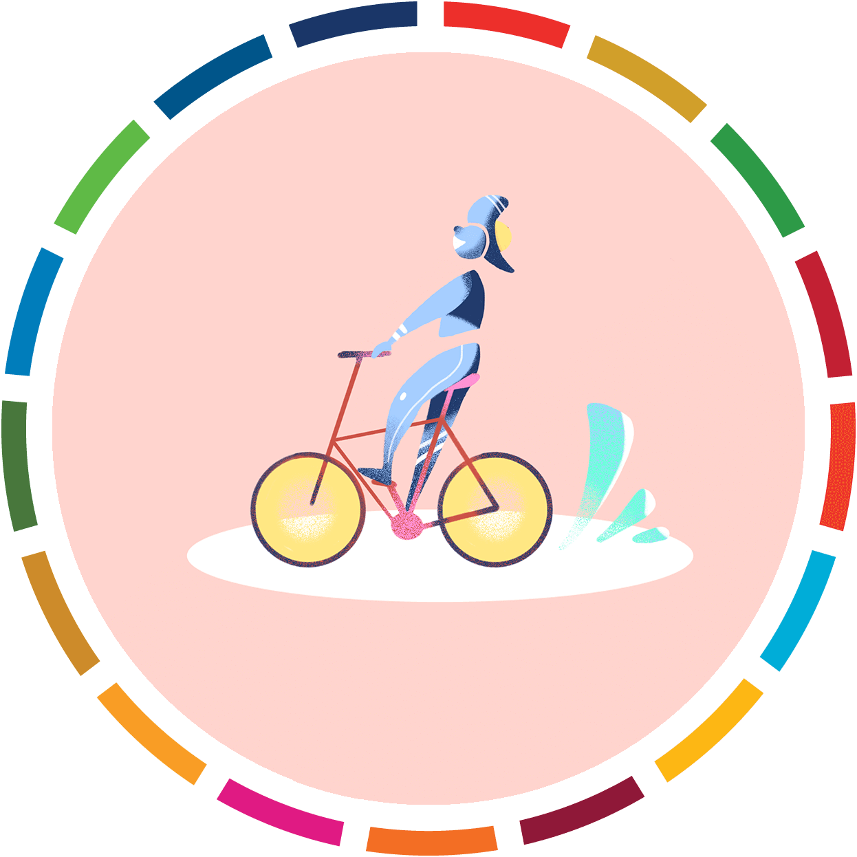 ilustración: una persona en bicicleta