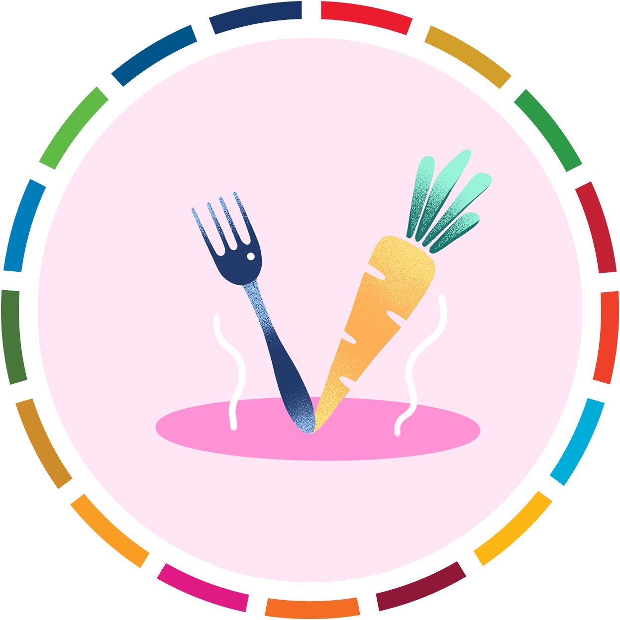 ilustración: a fork and a carrot