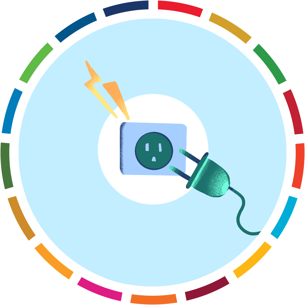 photocomposition: an electric plug being disconnect