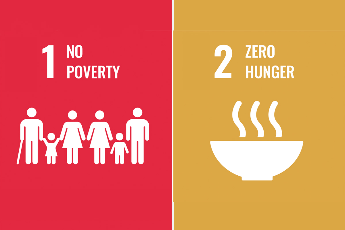 logos of SDGs 1 and 2