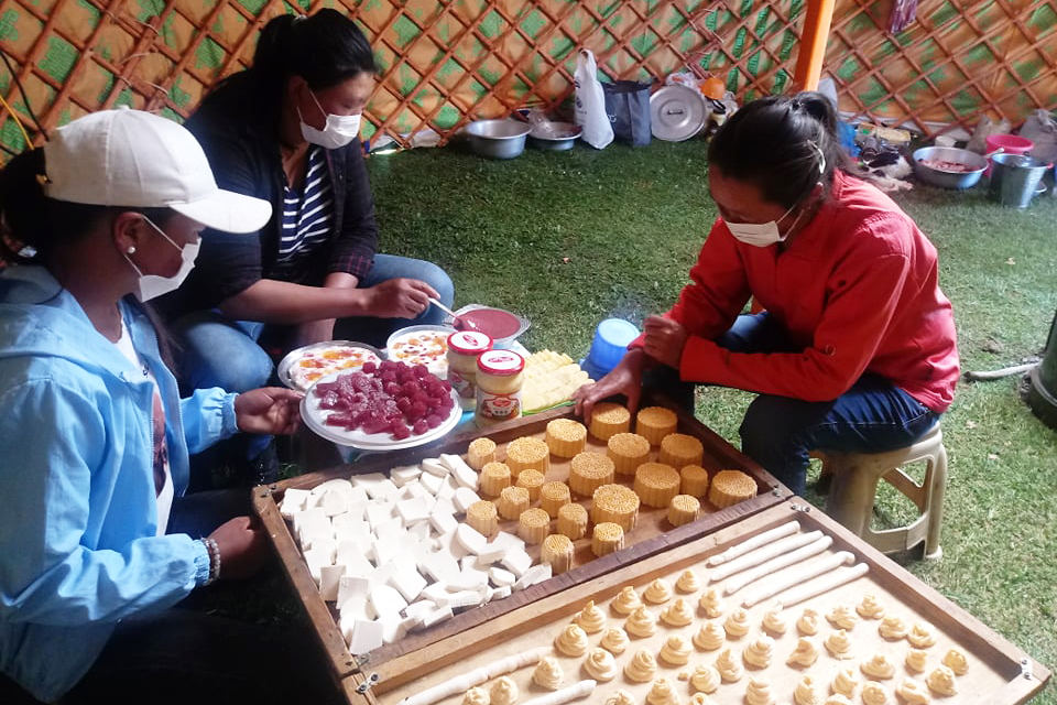 women with handmade sweets