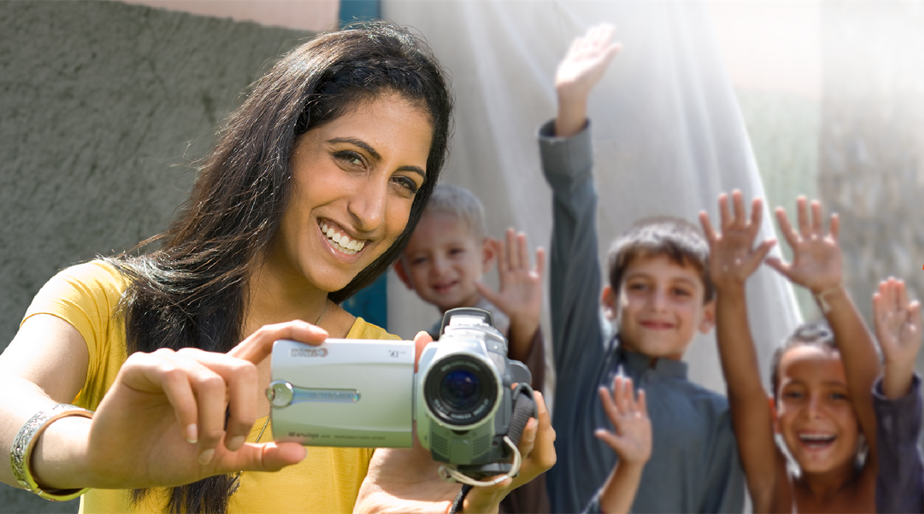 Woman is filling herself with children