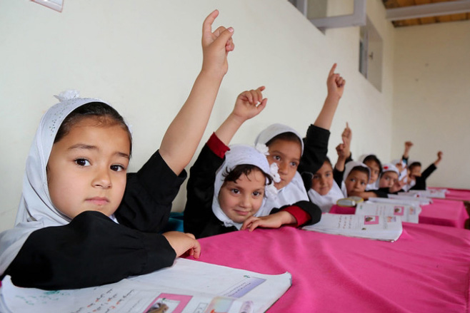 second-graders in Afghanistan