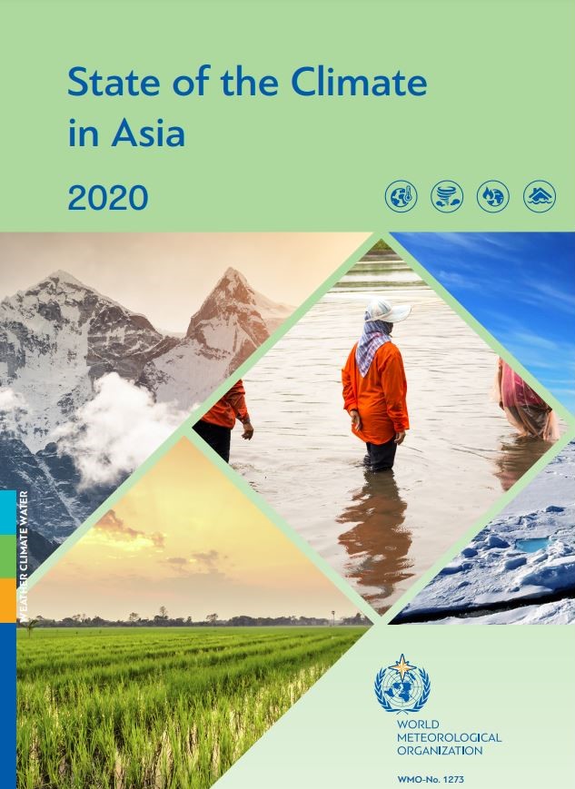 cover of the WMO report: State of the Climate in Asia 2020