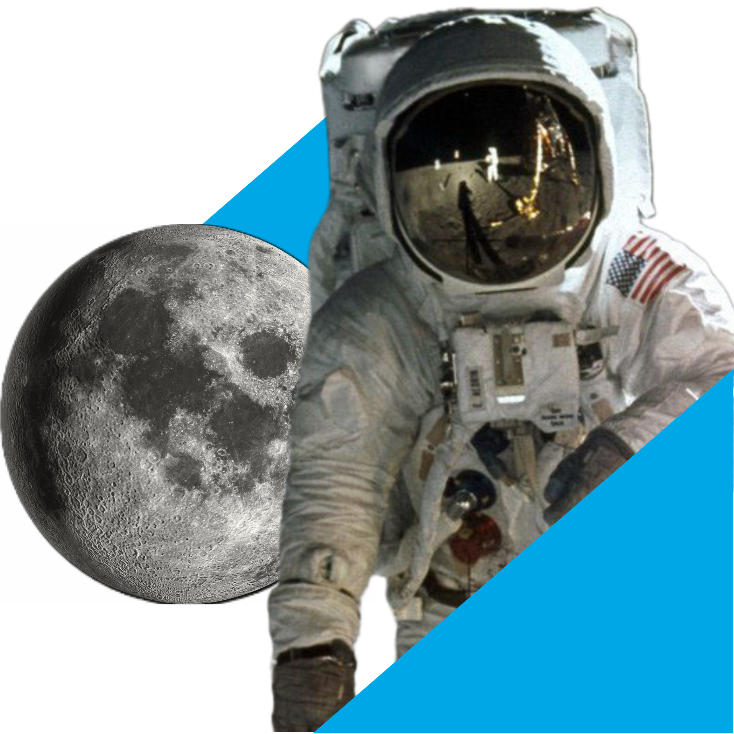 Astronauta equipado y la luna de fondo