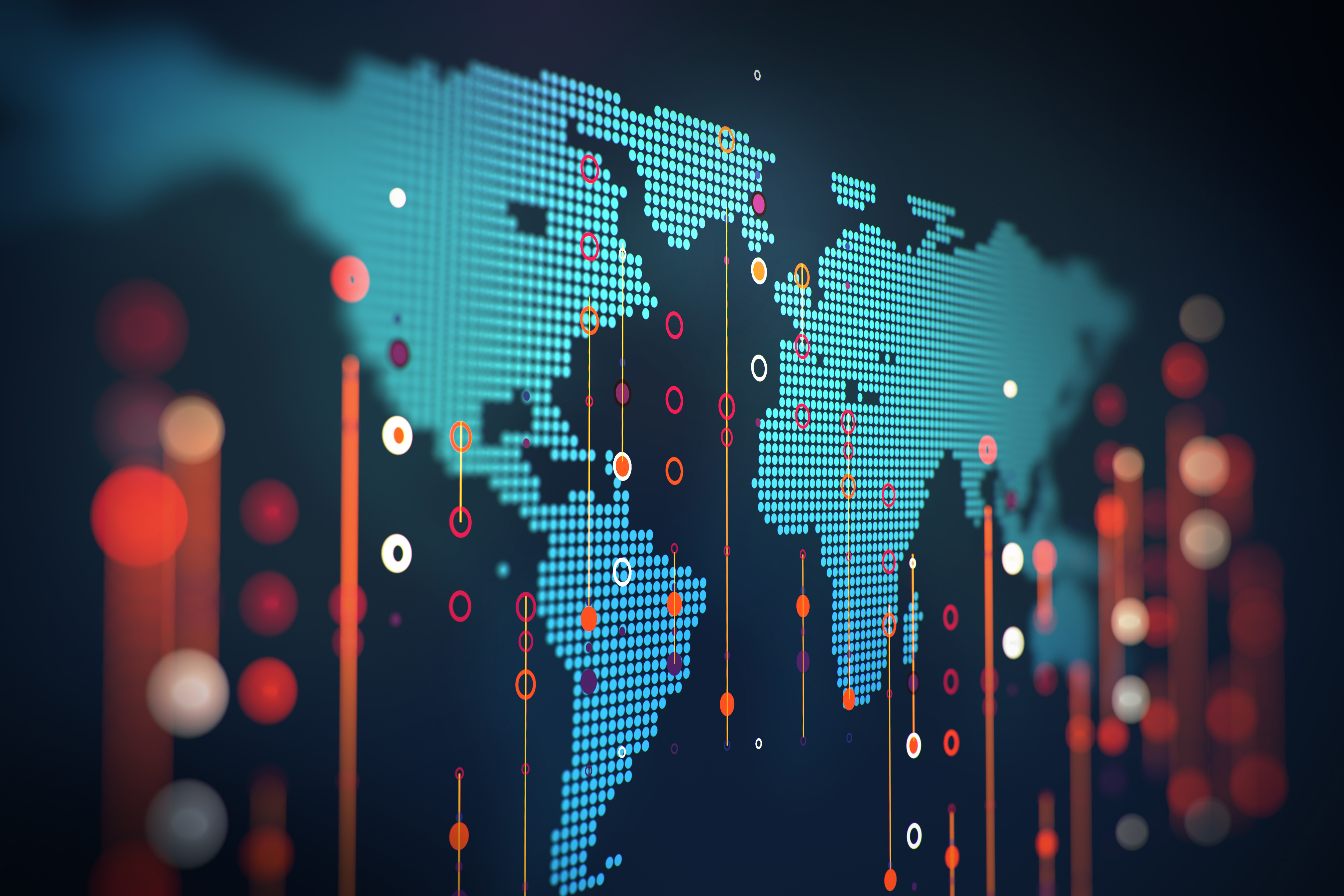 A map of the world illustrated through data points