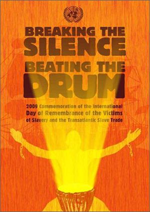 BREAKING THE SILENCE, BEATING THE DRUM campaign poster