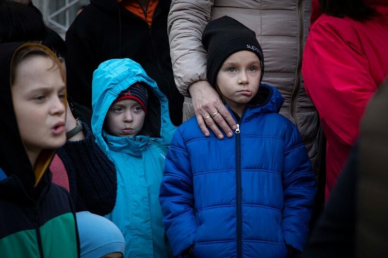 Ukrainian children displaced by the war