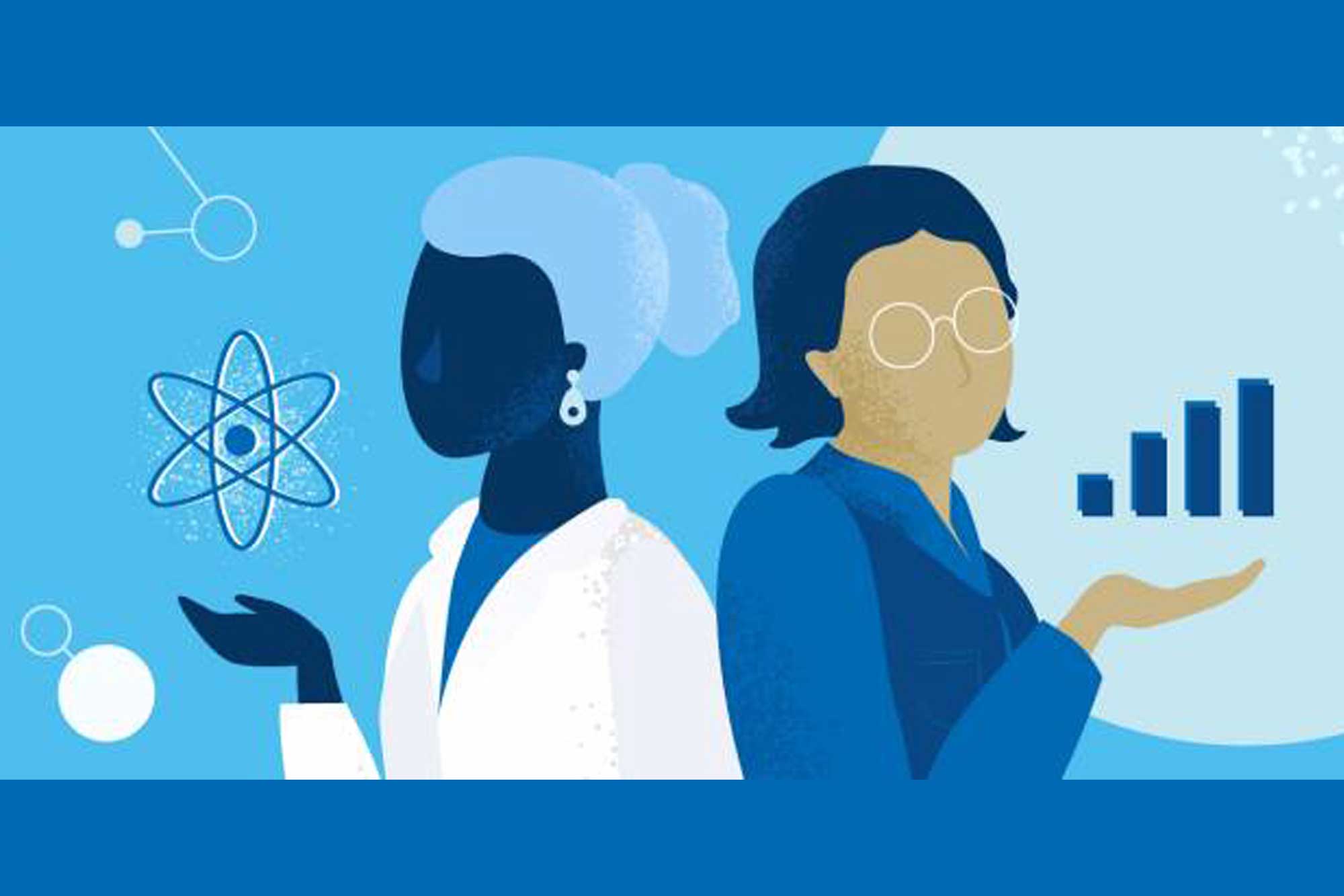 illustration of women in science
