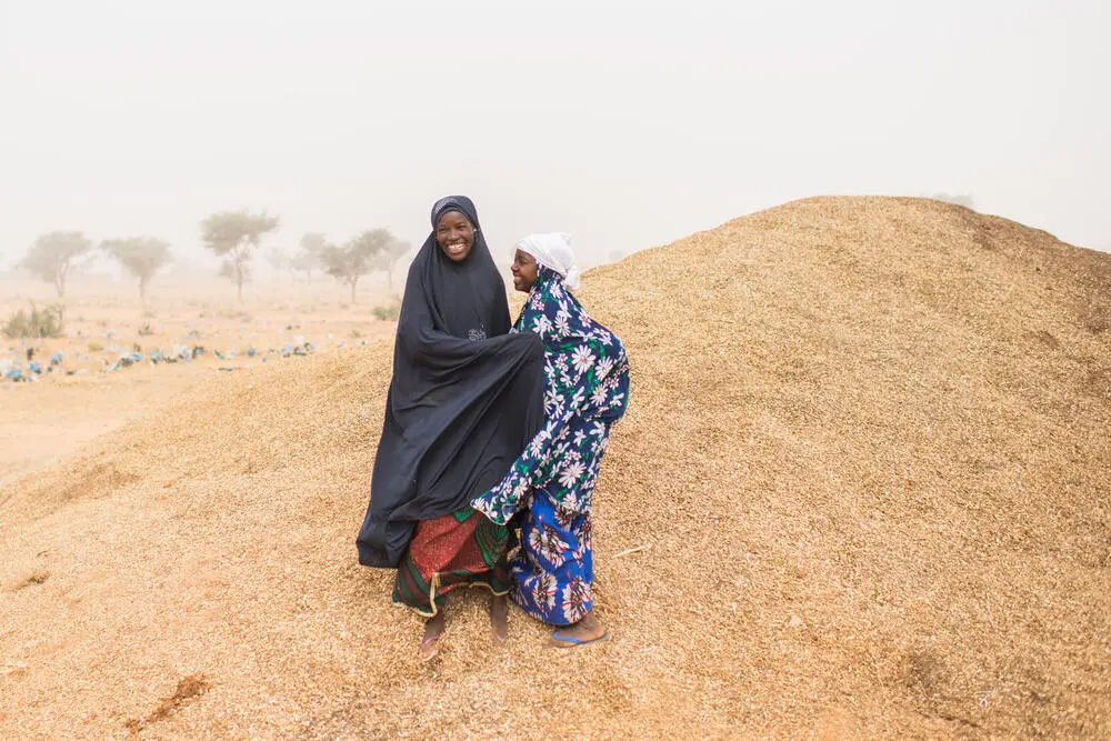 Two ladies hugging