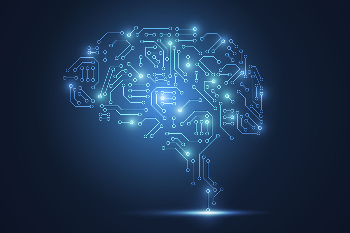 map of the brain resembling electric circuits