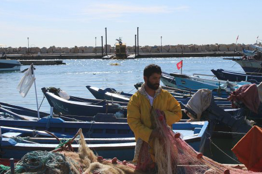 Fisherman on a boat. 