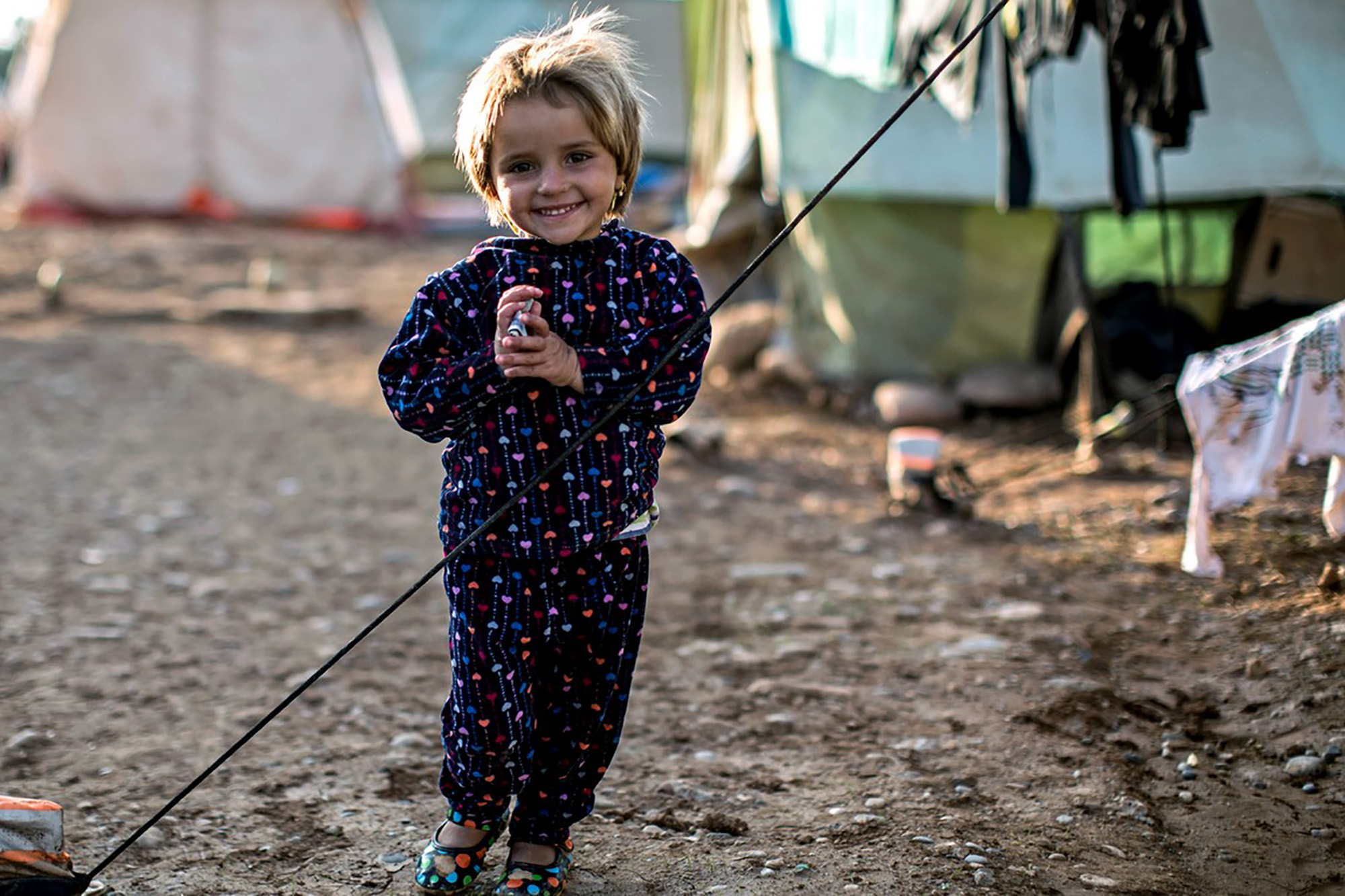 A young girl in a camp for Internally displaced people in northern Iraq. 