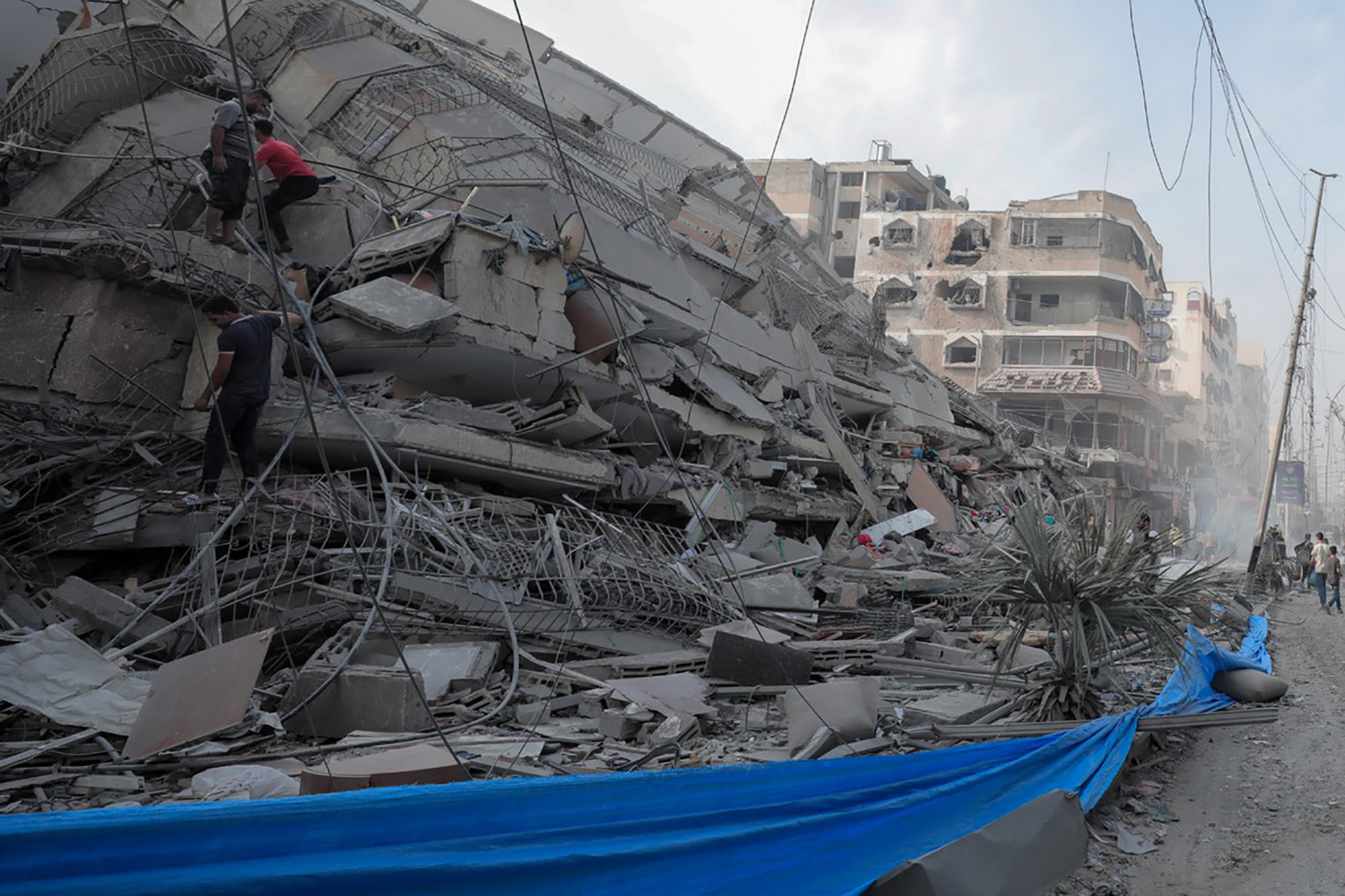 A destroyed building in the Gaza Strip