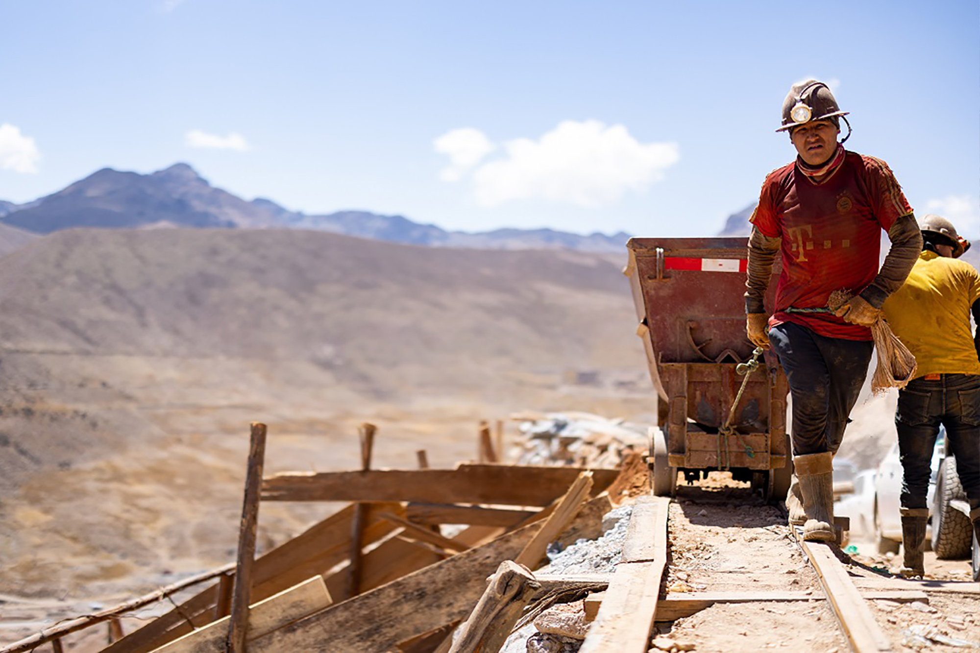 A miner at work in a Bolivian mine.