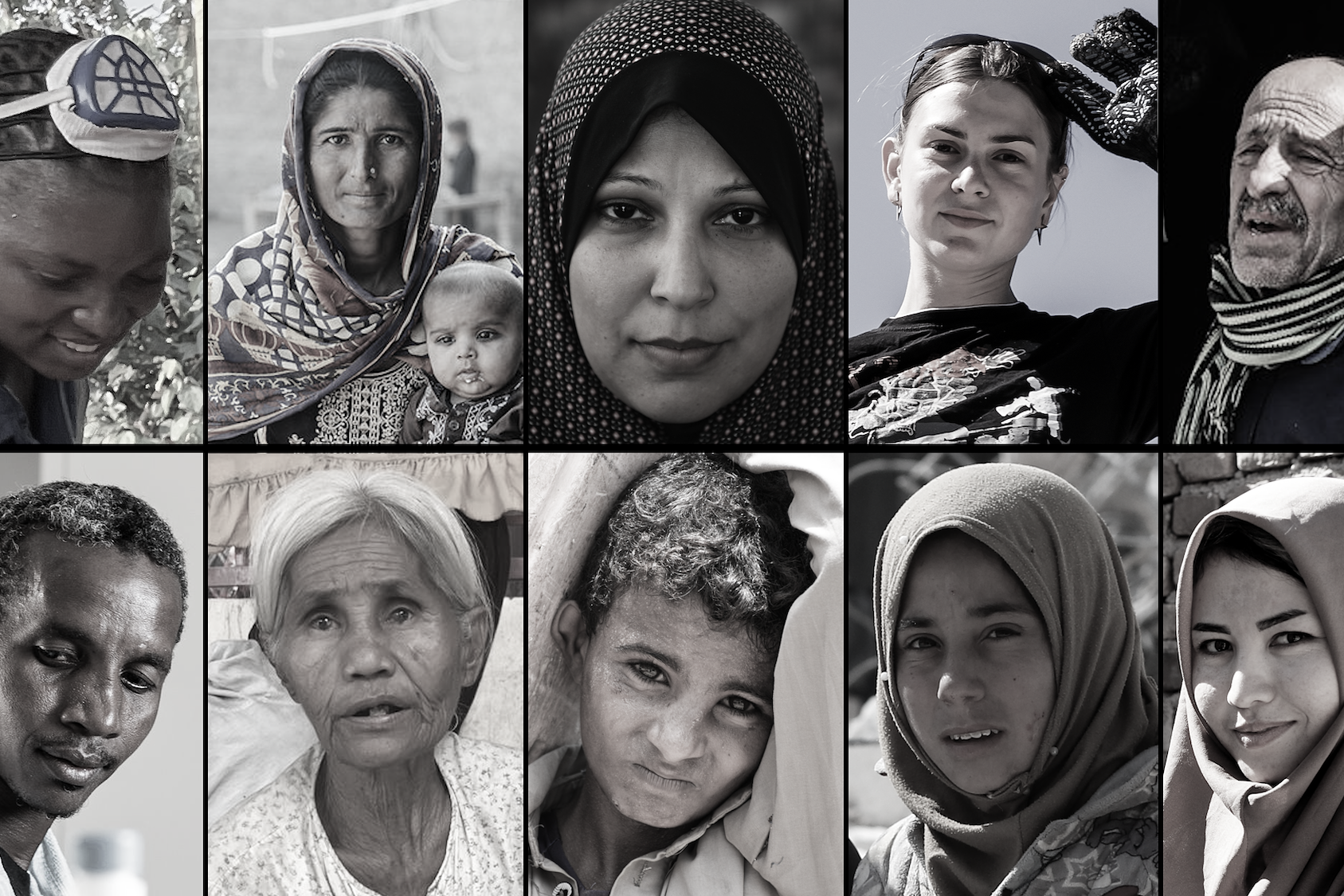 portraits from around the world of people in crises
