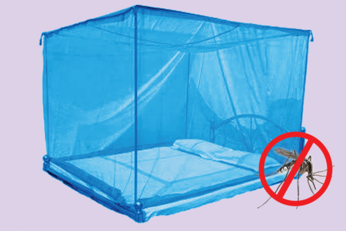 A treated mosquito net
