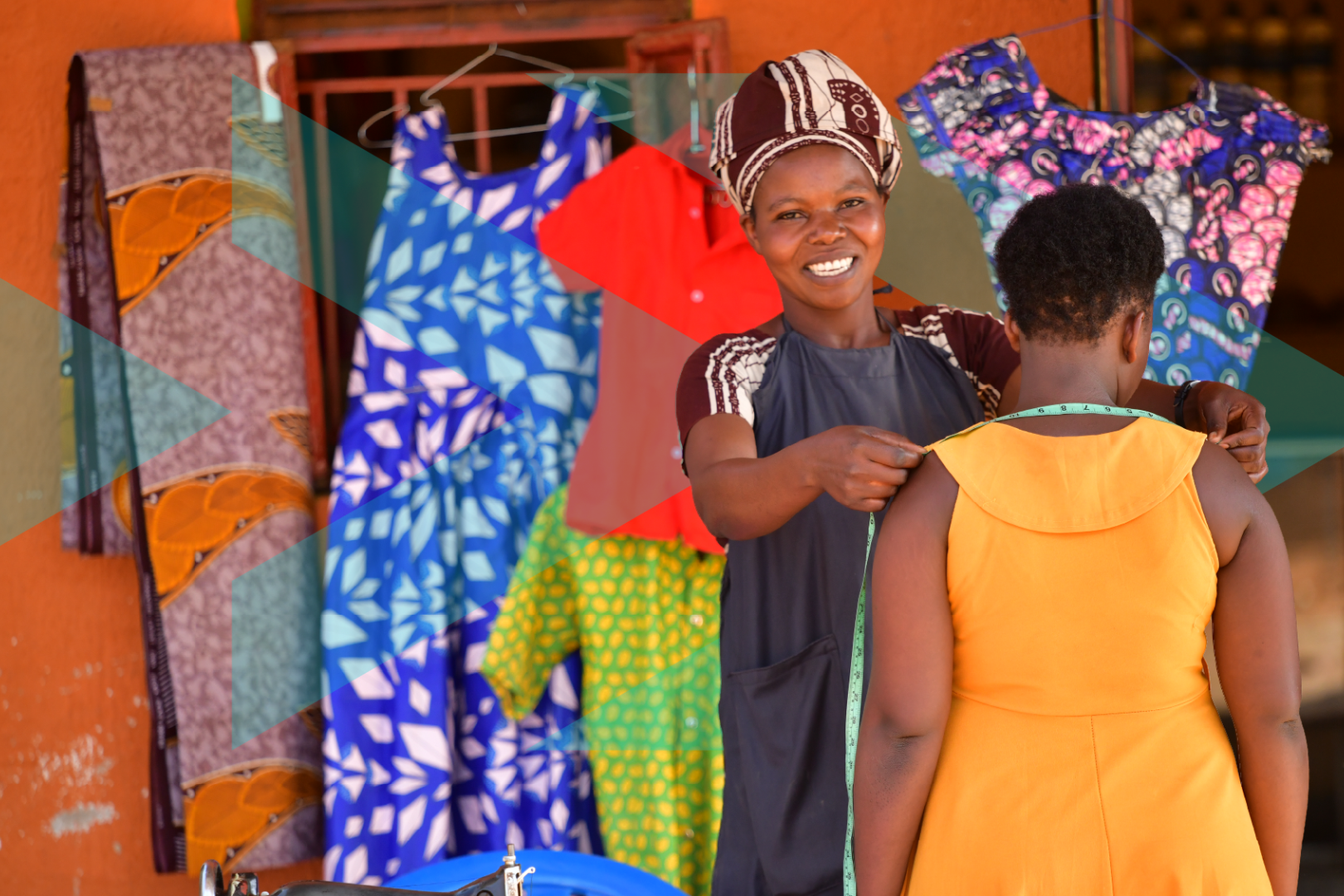 seamstress taking client's measures