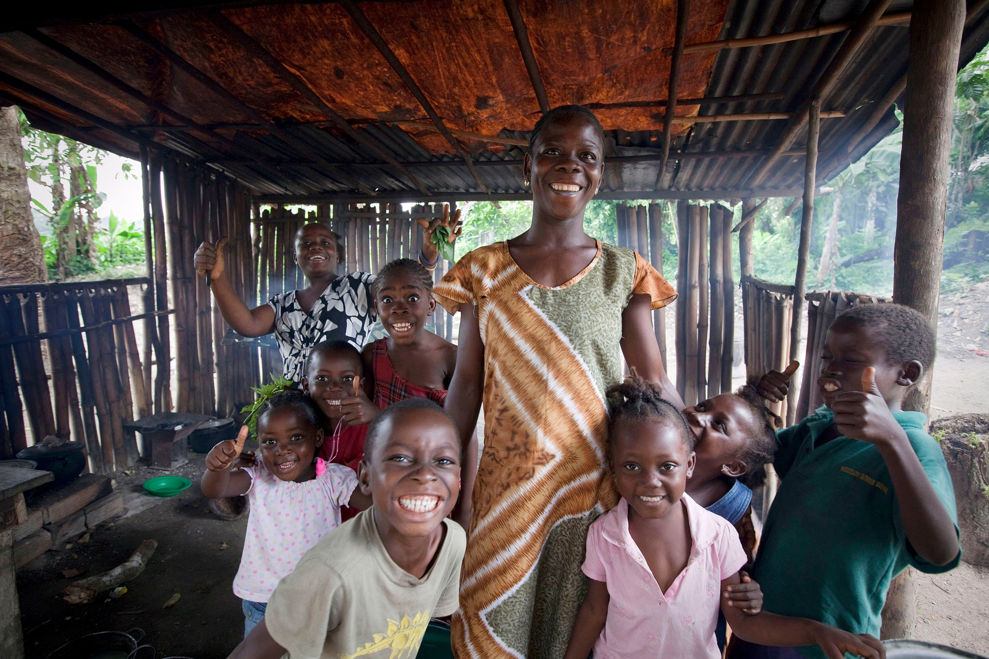 A family gathering in Clay Ashland, Liberia.