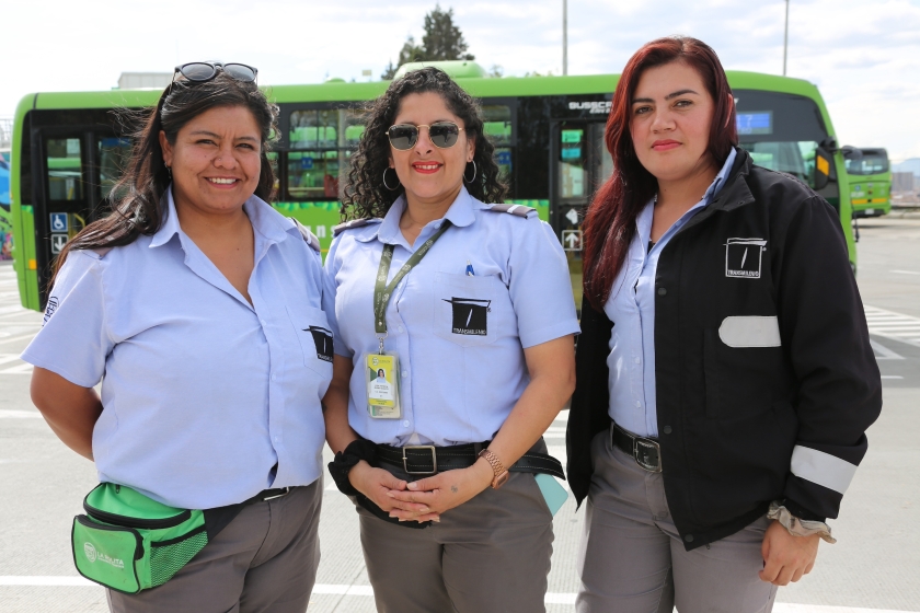 A group of women bus drivers.
