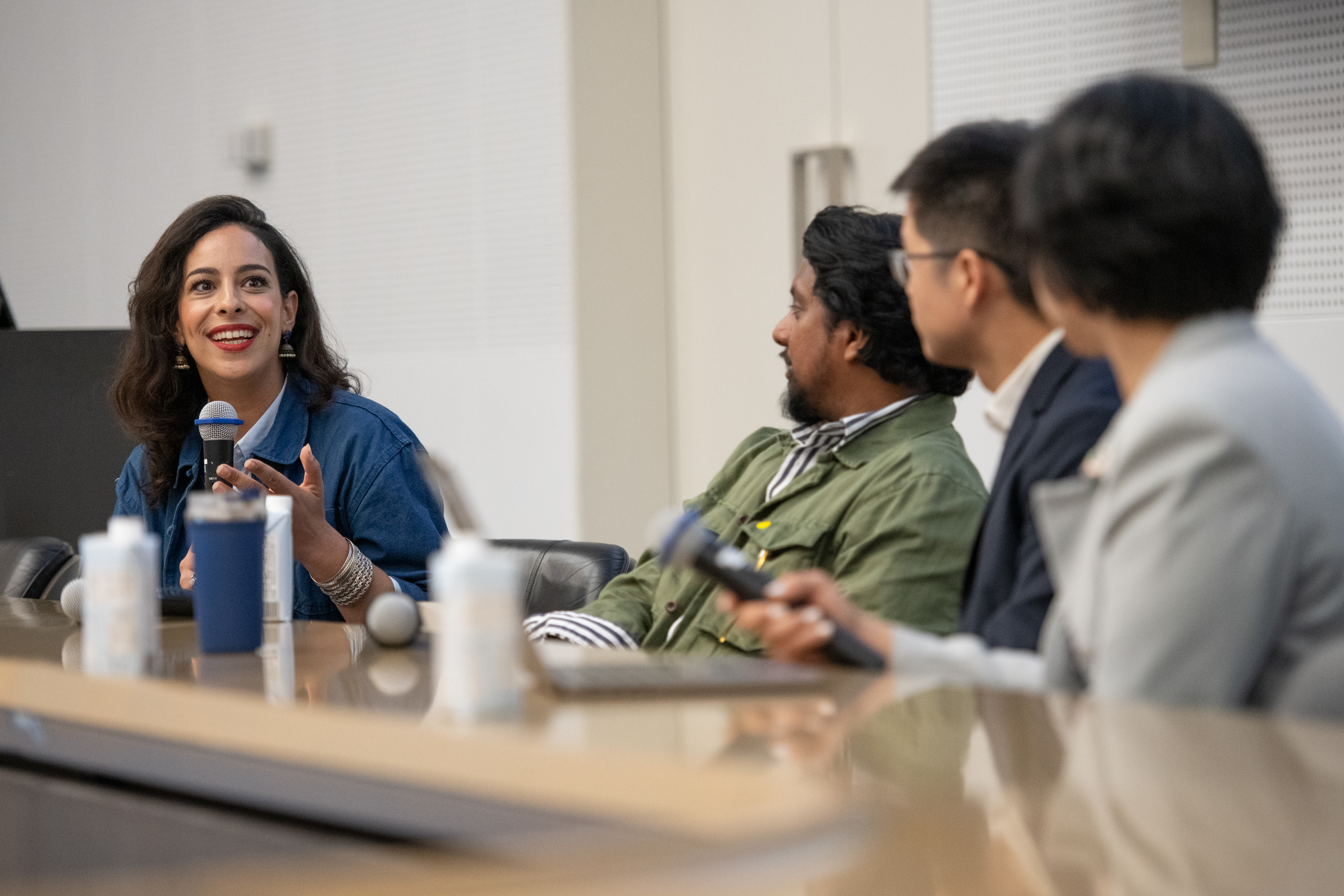 'Science Communication and Public Engagement' panel. Afek Ben Chahed responds to a question from the audience.