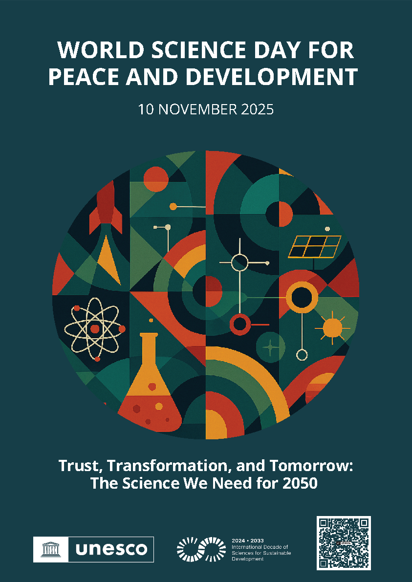 Official poster for World Science Day for Peace and Development 2025