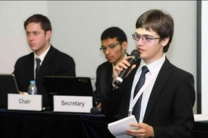 GMUN delegate addressing the Fourth Committee