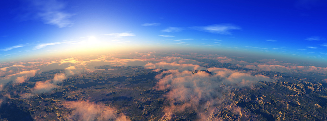vue aérienne d'un paysage montagneux couvert de nuages