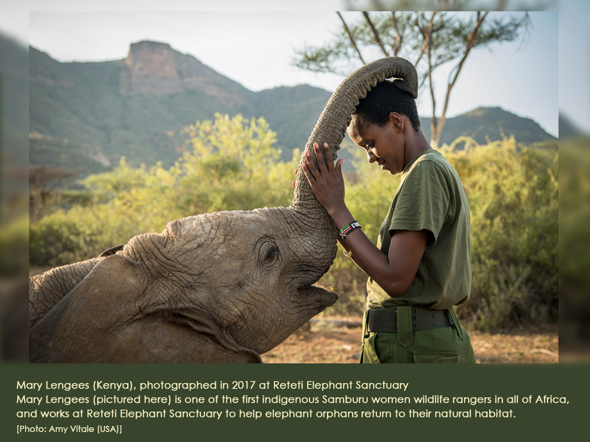 Mary Lengees (Kenya), photographed in 2017 at Reteti Elephant Sanctuary