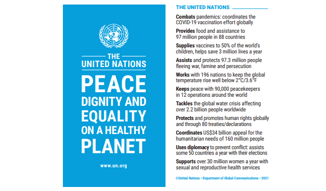 United Nations  Peace, dignity and equality on a healthy planet