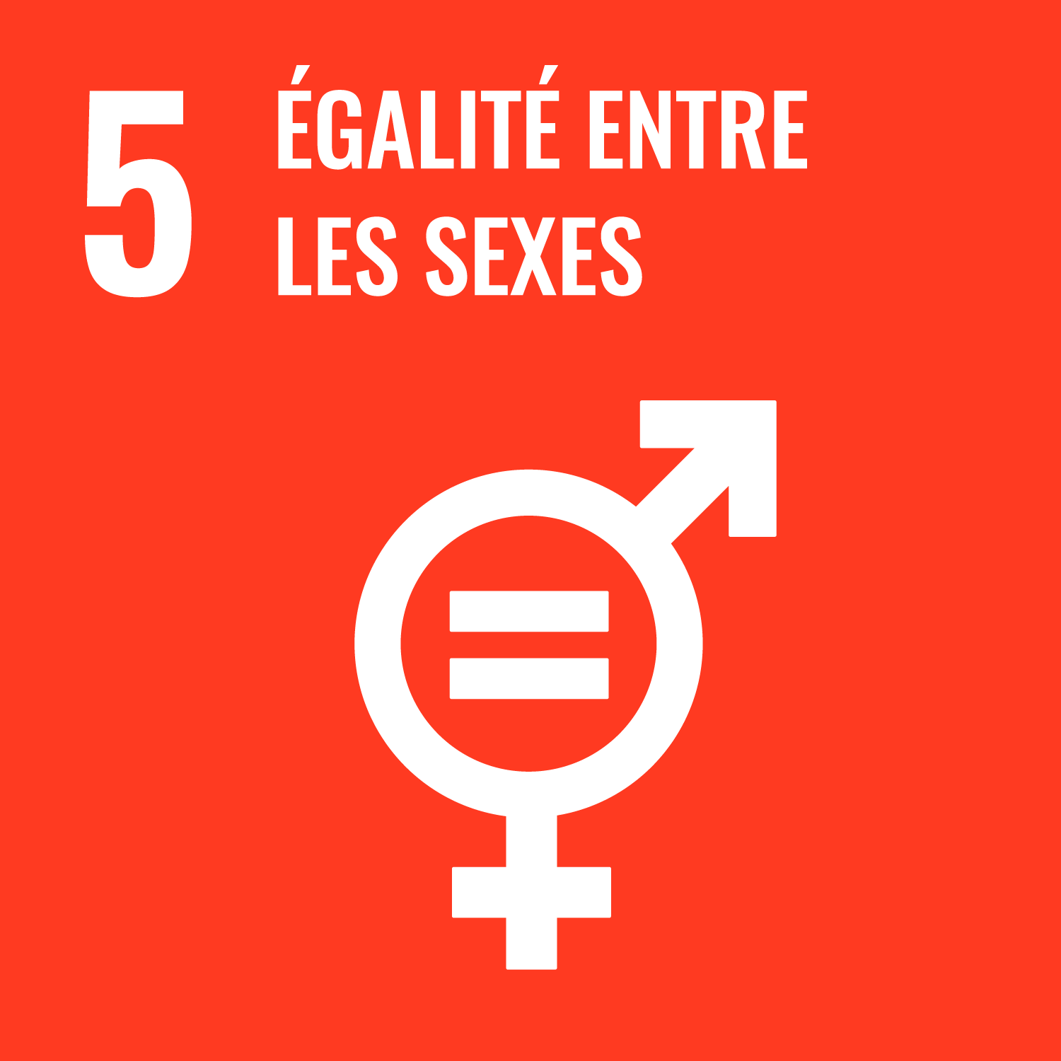 Logo de l'ODD 5 : égalités entre les sexes