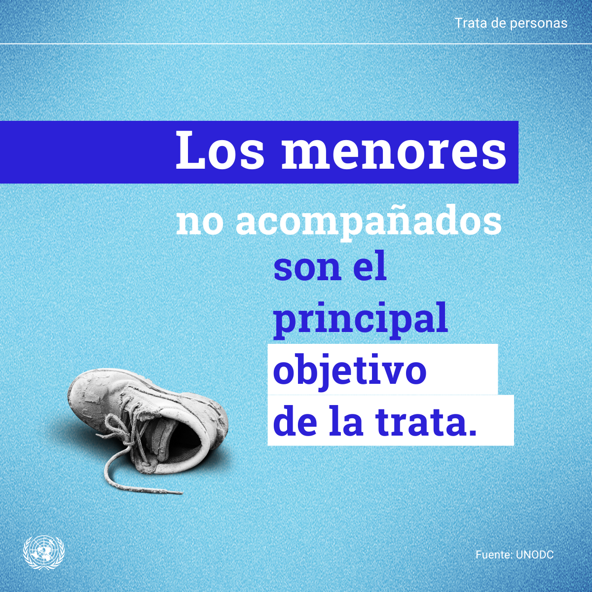 Tarjeta gráfica sobre la trata de menores