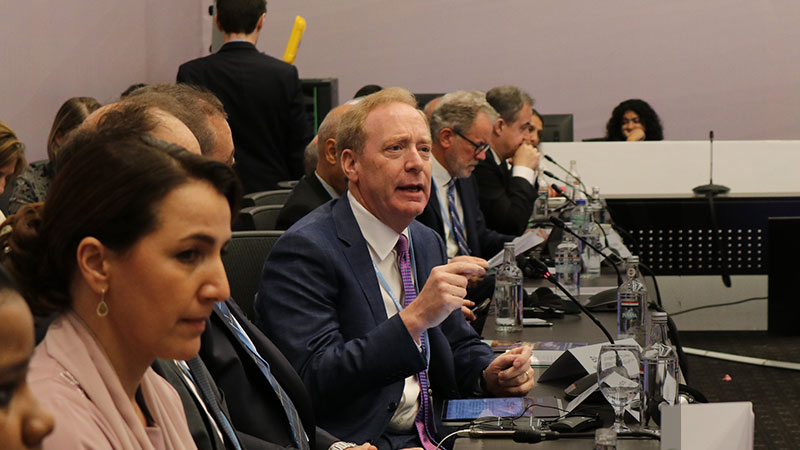 SDG Advocate and President of Microsoft Brad Smith, in a table during a conversation in COP27