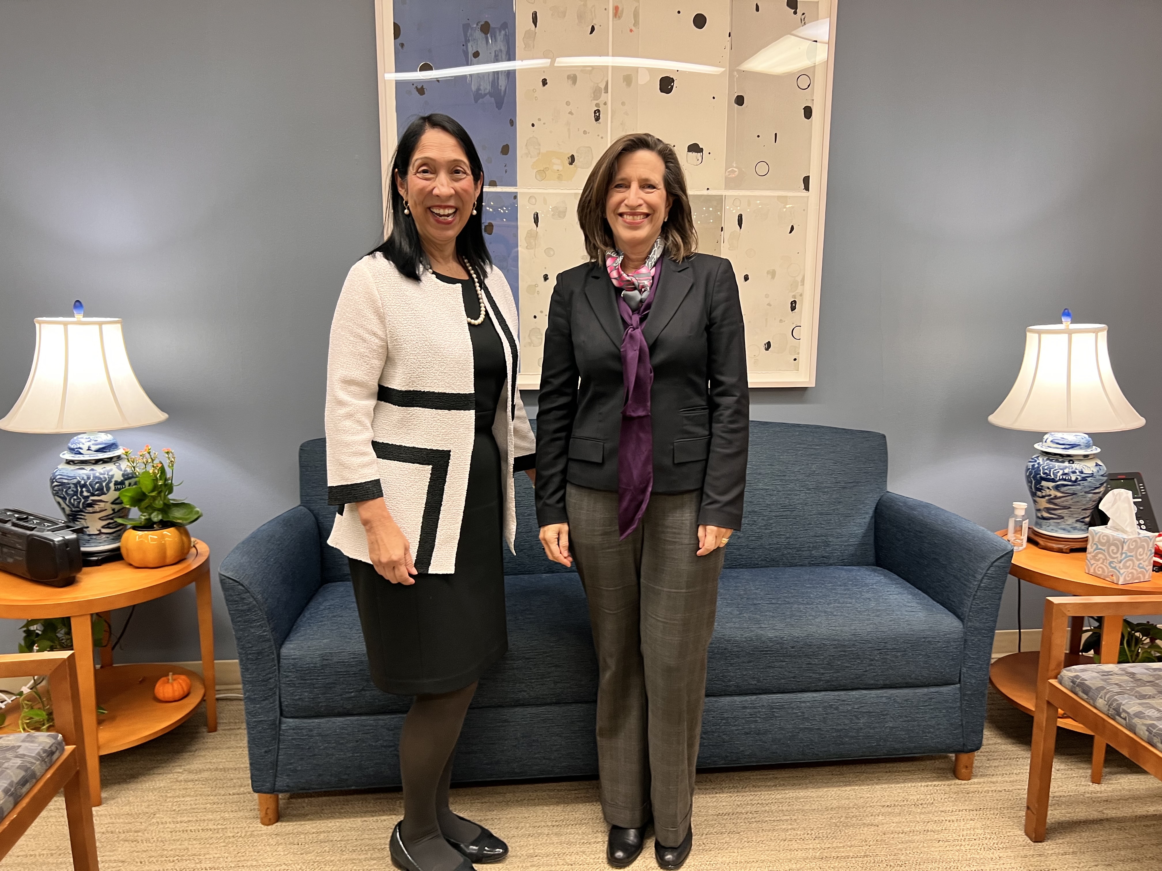 Amb. Michele J. Sison, Assistant Secretary of State for International Organization Affairs (left), and Melissa Fleming, UN Under-Secretary-General for Global Communications (right).
