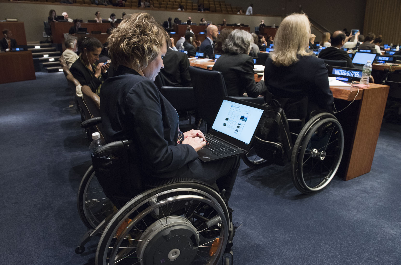 A round-table meeting taking place during the tenth session of the Conference of States Parties to the Convention on the Rights of Persons with Disabilities. United Nations Headquarters, New York, 14 June 2017. UN Photo/Kim Haughton.