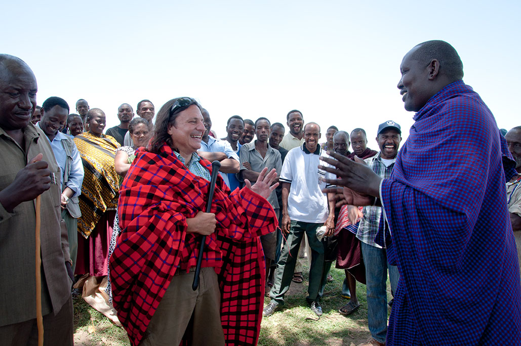 Richard Ragan meets with village leaders