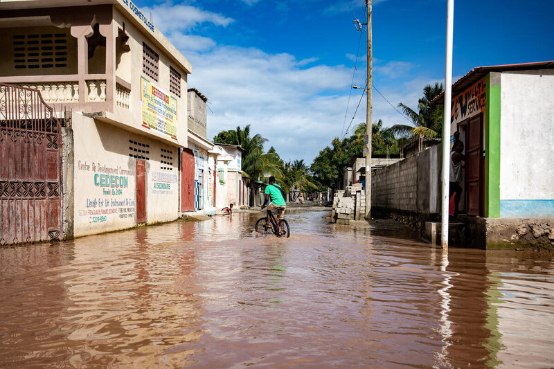 Flooded streets in Cap Haitien in January. 