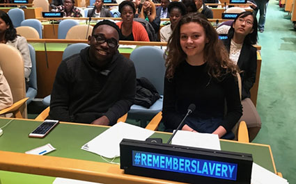 Student speakers at the Remember Slavery Global Student Videoconference