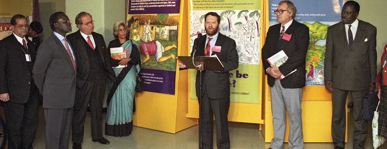 A view of the opening of two exhibits at UN Headquarters in New York for Habitat II Week.