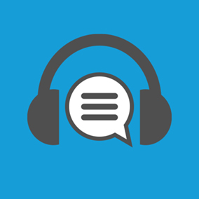 icon with headset and speech bubble