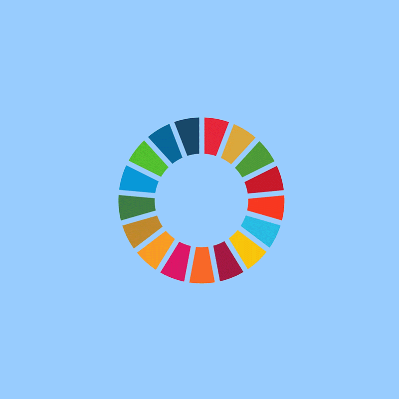 IDP 2023 animated logo of the peace dove with the SDG wheel colours