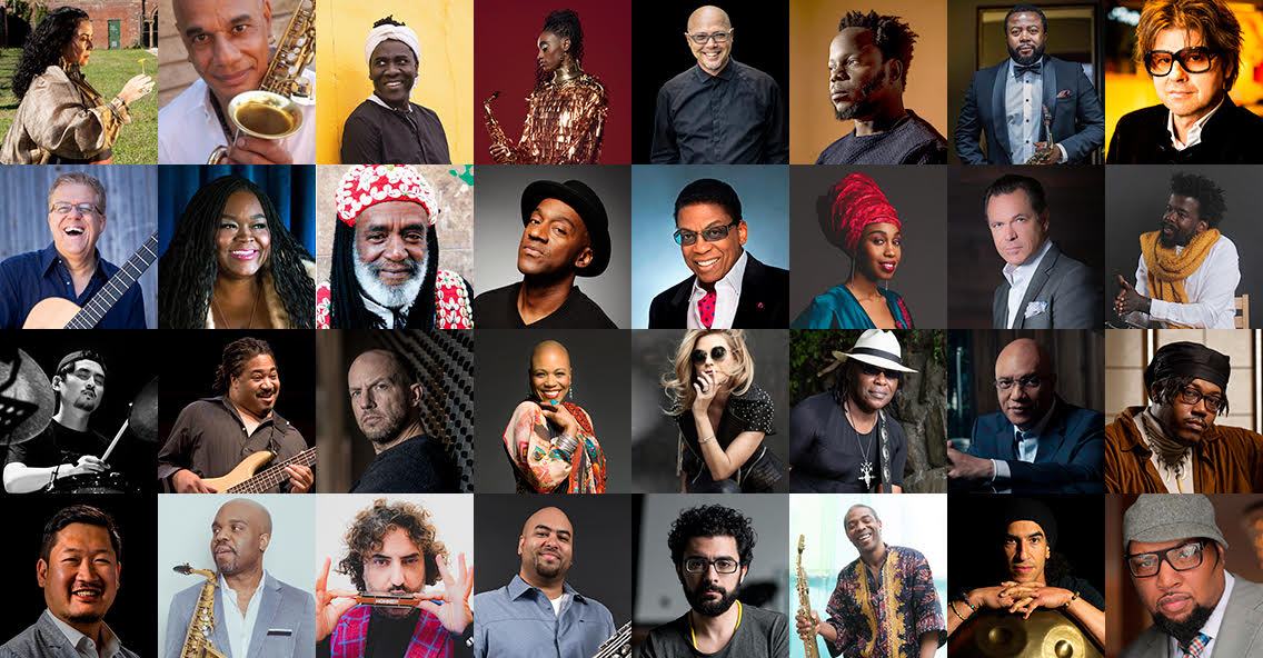 collage de retratos de artistas del Día Internacional del Jazz 2023 performers