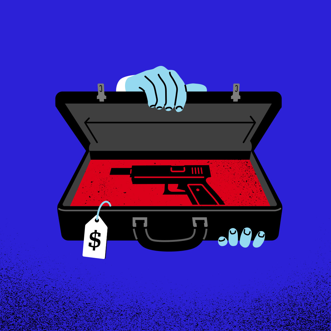 An illustration detailing the illicit trading in firearms. Credit: UN