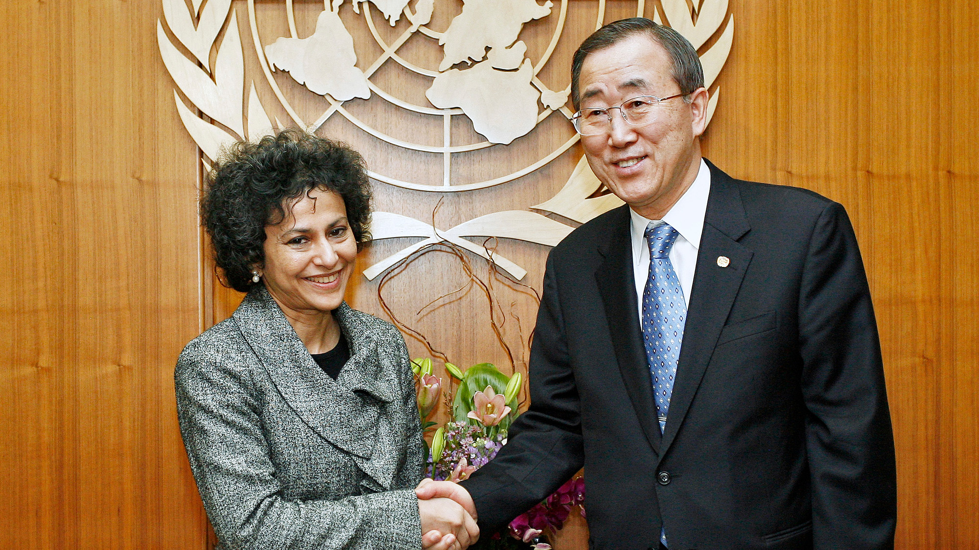 Irene Khan with Ban Ki-moon